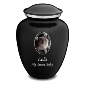 Embrace Portrait Urns for Pet Ashes, Cremation Urns for Pets, Vault with Custom Engraving I Pet urn with UV Printed Photo (Yellow)