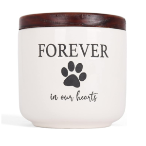 Ceramic Pet Urn - Paw Print Dog Urns for Ashes - Pet Urns for Cats & Dogs - Dog Ashes Keepsake - Pet Cremation Box - Urn for Dog Ashes (100 lb)